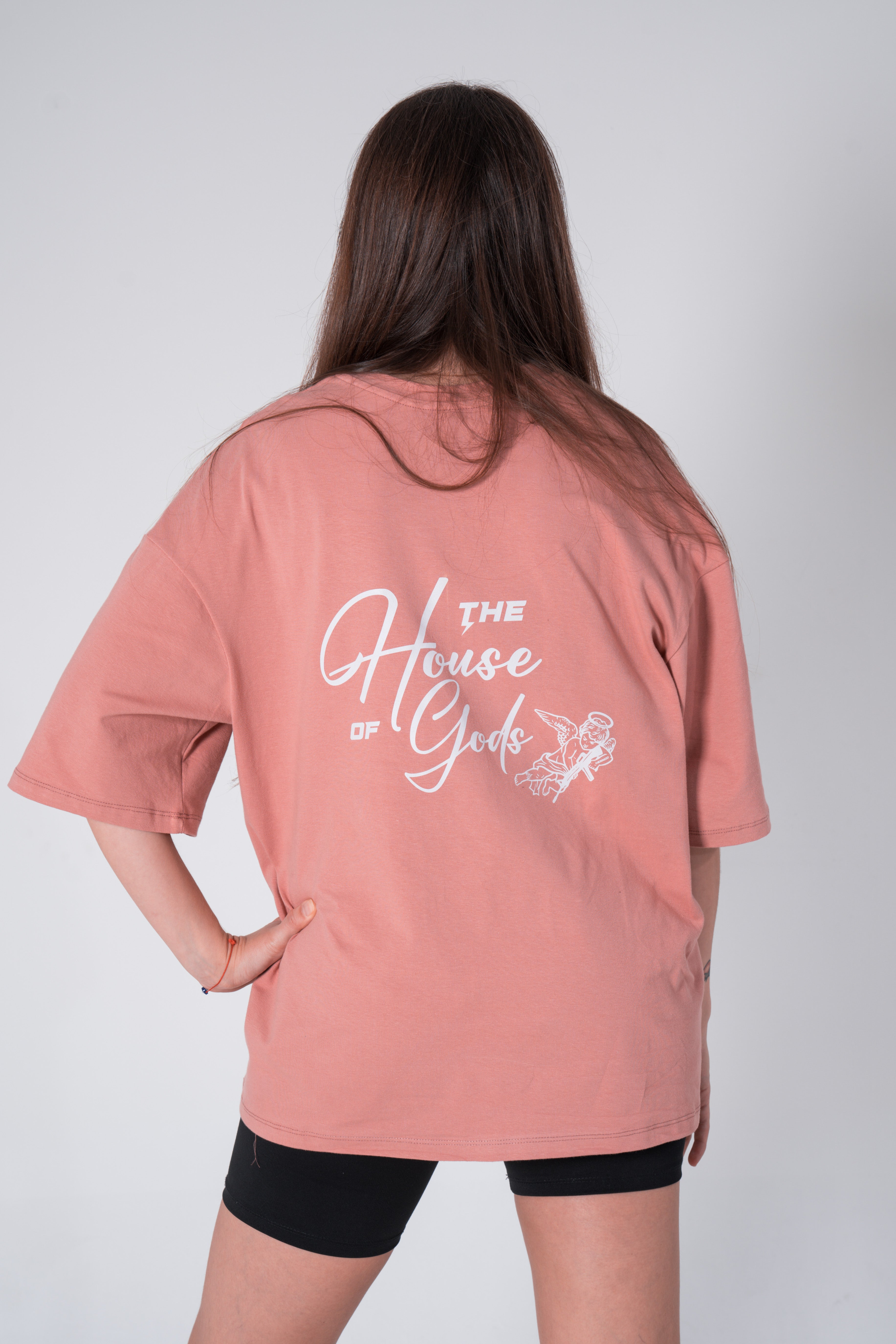 Remera Oversize The House Of Gods Rosa Viejo x Art – Hermod