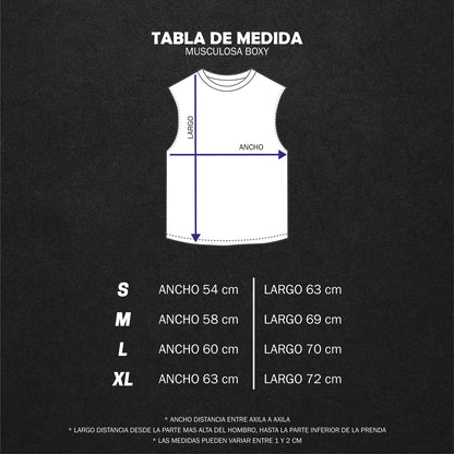 Musculosa boxy black 80